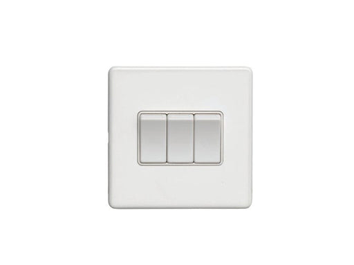 Eurolite Switches Matt White Concealed 3mm 3 Gang Switch - Matt White