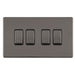 Eurolite Switches Black Nickel Concealed 3mm 4 Gang 10Amp 2Way Switch - Black Nickel