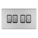 Eurolite Switches Stainless Steel Concealed 3mm 4 Gang 10Amp 2Way Switch - Stainless Steel