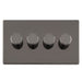 Eurolite Switches Black Nickel Concealed 3mm 4 Gang Led Push On Off 2Way Dimmer - Black Nickel