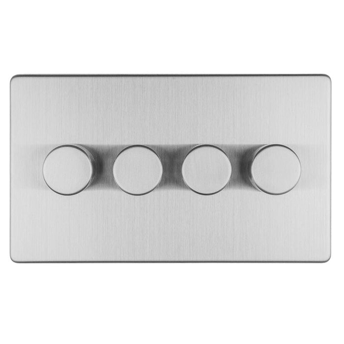 Eurolite Switches Stainless Steel Concealed 3mm 4 Gang Led Push On Off 2Way Dimmer - Stainless Steel