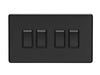 Eurolite Switches Matt Black Concealed 3mm 4 Gang Switch - Matt Black