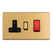 Eurolite Plug Sockets Satin Brass Concealed 3mm 45Amp Cooker Switch With Socket - Satin Brass