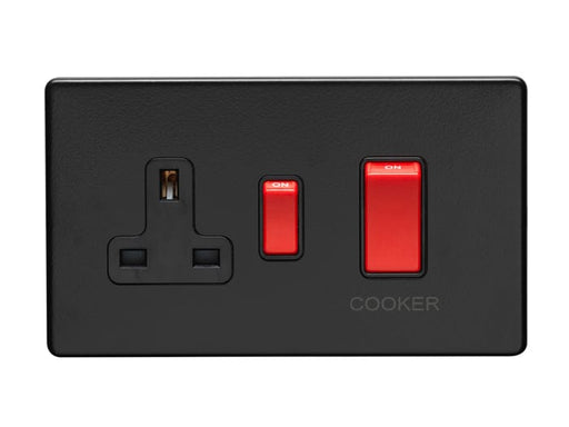 Eurolite Switches Matt Black Concealed 3mm 45Amp Switch With A Socket - Matt Black