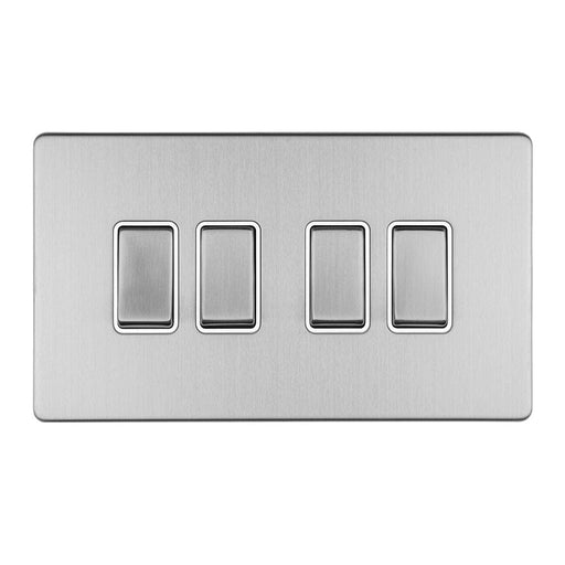 Eurolite Switches Stainless Steel Concealed 3mm 6 Gang 10Amp 2Way Switch - Stainless Steel