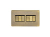 Eurolite Switches Antique Brass Concealed 3mm 6 Gang Switch - Antique Brass