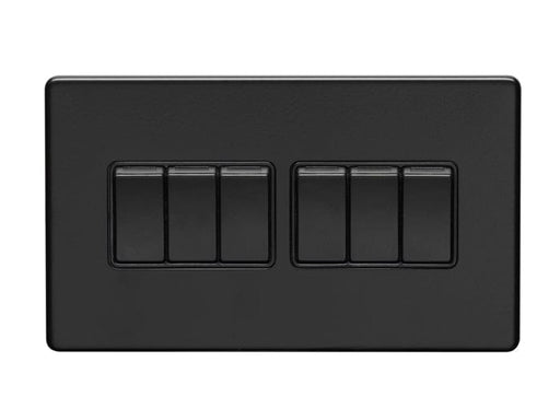 Eurolite Switches Matt Black Concealed 3mm 6 Gang Switch - Matt Black