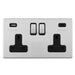 Eurolite Plug Sockets Stainless Steel Concealed 3mm Concealed 3Mm 2 Gang Usbc Socket - Stainless Steel