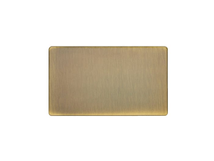 Eurolite Switches Antique Brass Concealed 3mm Double Blank Plate - Antique Brass