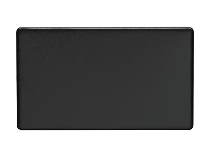 Eurolite Switches Matt Black Concealed 3mm Double Blank Plate - Matt Black