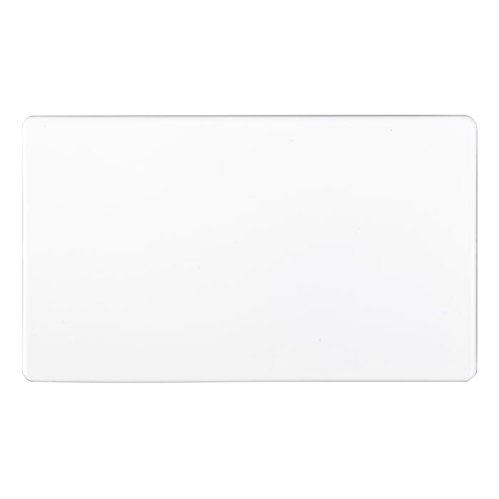 Eurolite Switches Matt White Concealed 3mm Double Blank Plate - Matt White