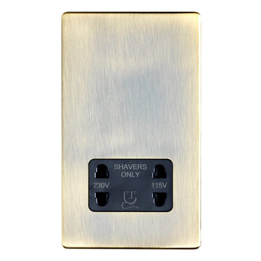 Eurolite Plug Sockets Antique Brass Concealed 3mm Shaver Socket - Antique Brass