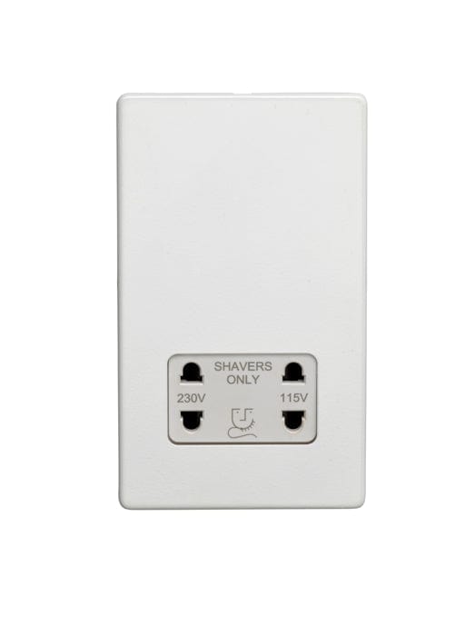 Eurolite Plug Sockets Matt White Concealed 3mm Shaver Socket - Matt White