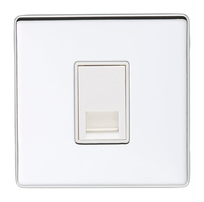 Eurolite Switches Polished Chrome Concealed 3mm Telephone Master - Matt White