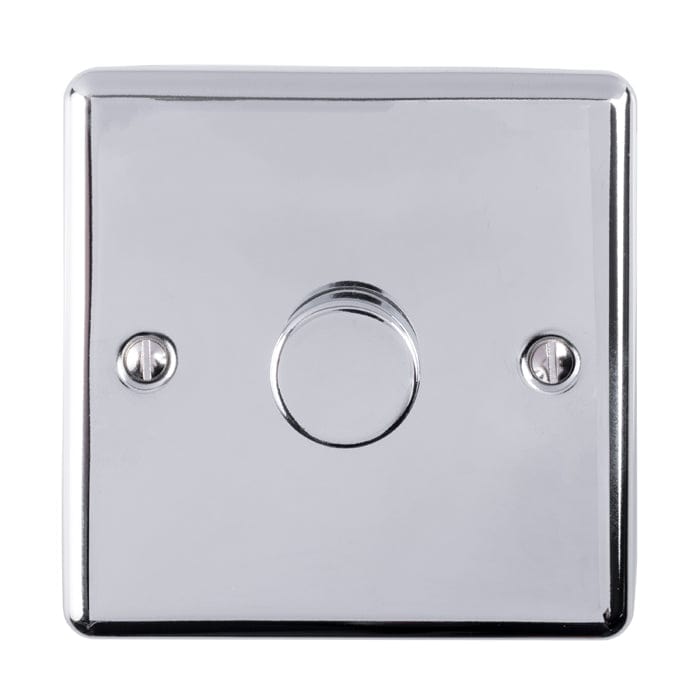 Eurolite Switches Polished Chrome Enhance Decorative 1 Gang Dimmer - Polished Chrome