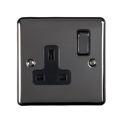 Eurolite Plug Sockets Black Nickel Enhance Decorative 1 Gang Socket - Black Nickel