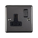 Eurolite Plug Sockets Black Nickel Enhance Decorative 1 Gang Socket - Black Nickel