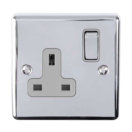 Eurolite Plug Sockets Polished Chrome Enhance Decorative 1 Gang Socket - Polished Chrome