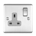 Eurolite Plug Sockets Satin Stainless Enhance Decorative 1 Gang Socket - Satin Stainless