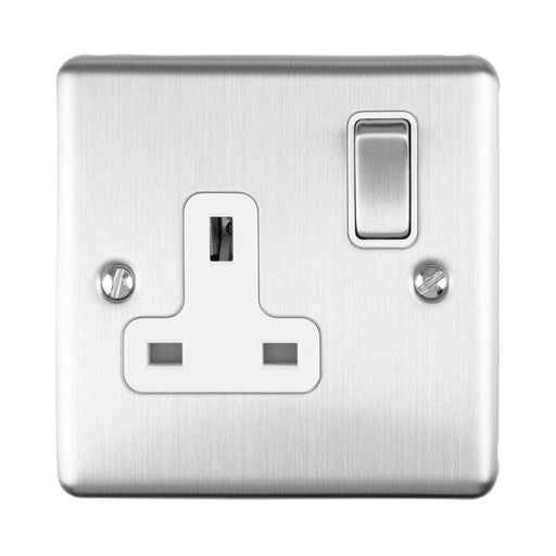 Eurolite Plug Sockets Satin Stainless Enhance Decorative 1 Gang Socket - Satin Stainless