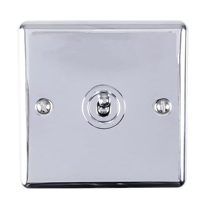 Eurolite Switches Polished Chrome Enhance Decorative 1 Gang Toggle Switch - Polished Chrome