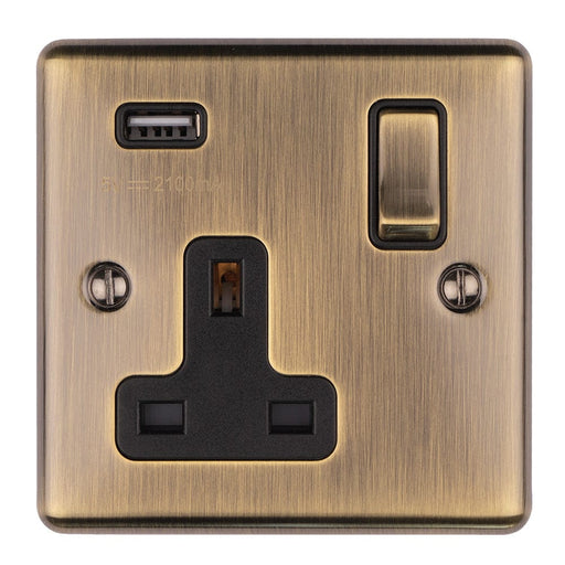 Eurolite Plug Sockets Antique Enhance Decorative 1 Gang Usb Socket - Antique