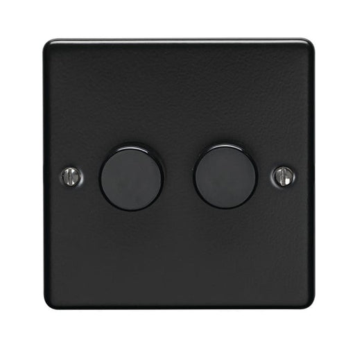 Eurolite Switches Matt Black Enhance Decorative 2 Gang Dimmer - Matt Black