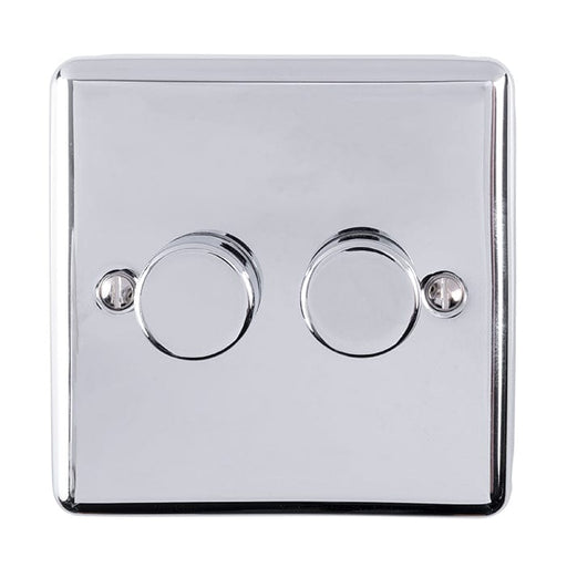 Eurolite Switches Polished Chrome Enhance Decorative 2 Gang Dimmer - Polished Chrome