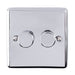 Eurolite Switches Polished Chrome Enhance Decorative 2 Gang Dimmer - Polished Chrome