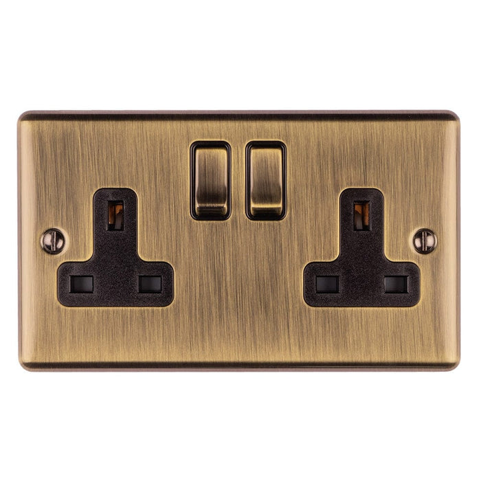 Eurolite Plug Sockets Antique Enhance Decorative 2 Gang Socket - Antique