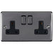 Eurolite Plug Sockets Black Nickel Enhance Decorative 2 Gang Socket - Black Nickel