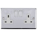 Eurolite Plug Sockets Polished Chrome Enhance Decorative 2 Gang Socket - Polished Chrome