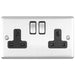 Eurolite Plug Sockets Satin Stainless Enhance Decorative 2 Gang Socket - Satin Stainless