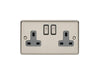 Eurolite Plug Sockets Satin Stainless Enhance Decorative 2 Gang Socket - Satin Stainless