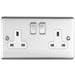 Eurolite Plug Sockets Satin Stainless Enhance Decorative 2 Gang Socket - Satin Stainless