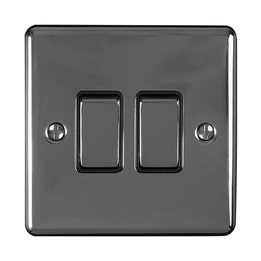 Eurolite Switches Black Nickel Enhance Decorative 2 Gang Switch - Black Nickel