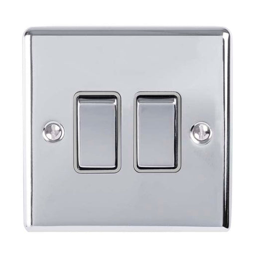 Eurolite Switches Polished Chrome Enhance Decorative 2 Gang Switch - Polished Chrome