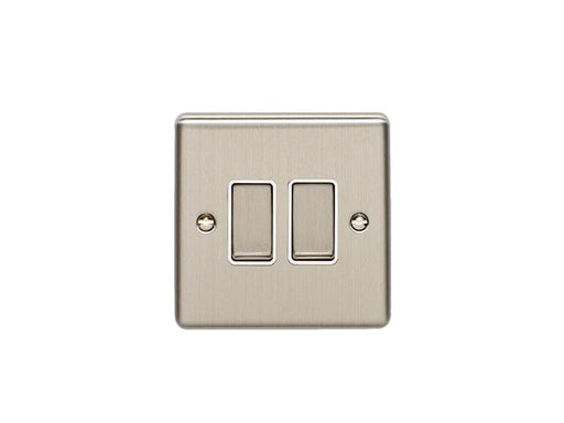 Eurolite Switches Satin Stainless Enhance Decorative 2 Gang Switch - Satin Stainless