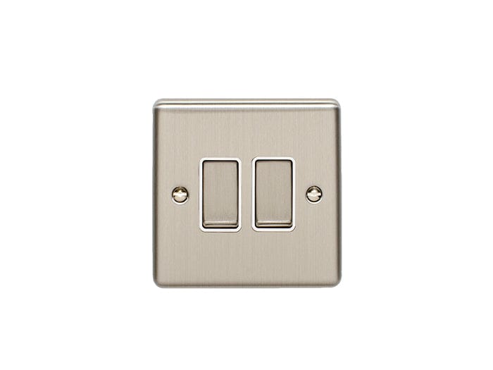 Eurolite Switches Satin Stainless Enhance Decorative 2 Gang Switch - Satin Stainless