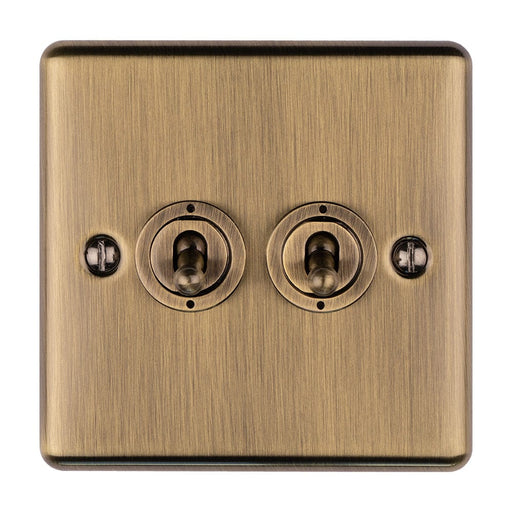 Eurolite Switches Antique Enhance Decorative 2 Gang Toggle Switch - Antique