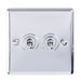 Eurolite Switches Polished Chrome Enhance Decorative 2 Gang Toggle Switch - Polished Chrome