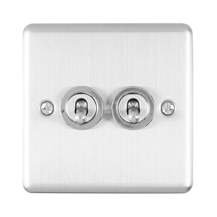 Eurolite Switches Satin Stainless Enhance Decorative 2 Gang Toggle Switch - Satin Stainless