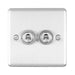 Eurolite Switches Satin Stainless Enhance Decorative 2 Gang Toggle Switch - Satin Stainless