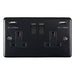 Eurolite Plug Sockets Matt Black Enhance Decorative 2 Gang Usb Socket - Matt Black