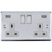 Eurolite Plug Sockets Polished Chrome Enhance Decorative 2 Gang Usb Socket - Polished Chrome