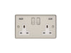 Eurolite Plug Sockets Satin Stainless Enhance Decorative 2 Gang Usb Socket - Satin Stainless