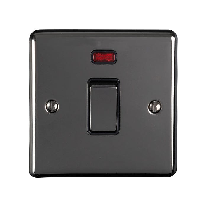 Eurolite Switches Black Nickel Enhance Decorative 20Amp Switch With Neon Indicator - Black Nickel