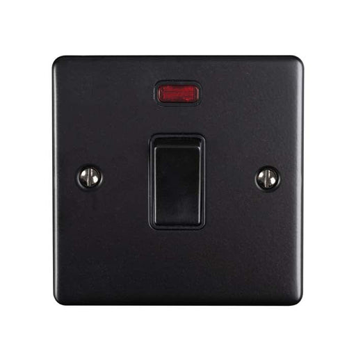 Eurolite Switches Matt Black Enhance Decorative 20Amp Switch With Neon Indicator - Matt Black