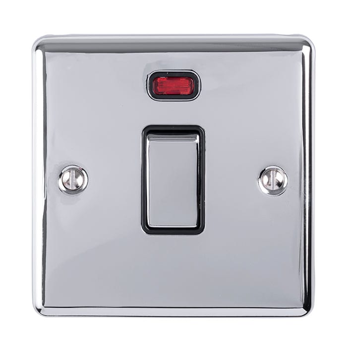 Eurolite Switches Polished Chrome Enhance Decorative 20Amp Switch With Neon Indicator - Polished Chrome