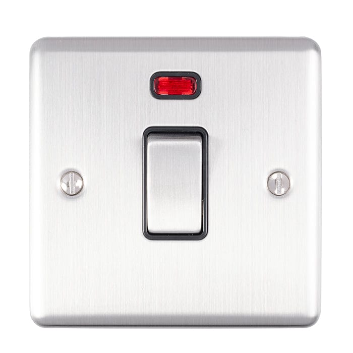 Eurolite Switches Satin Stainless Enhance Decorative 20Amp Switch With Neon Indicator - Satin Stainless